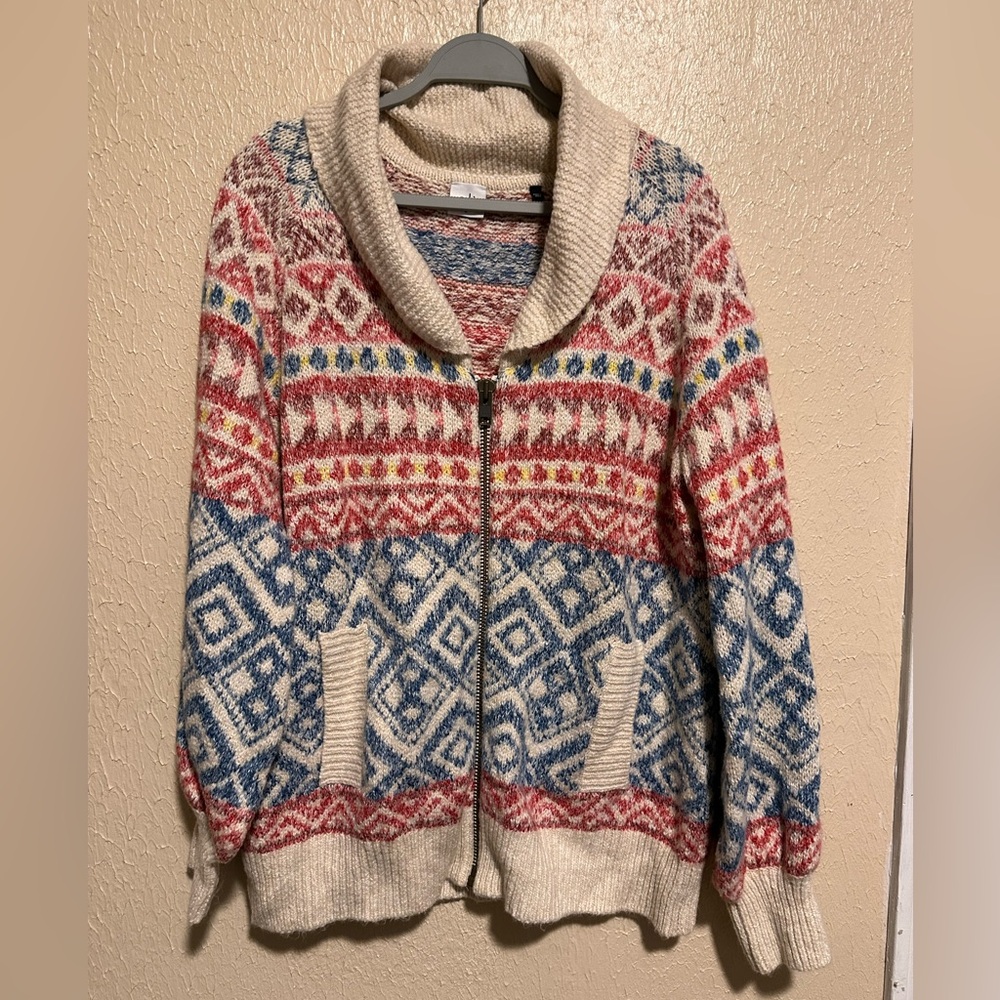 Cabi Colorful Cozy Highlands Zip Up Cardigan Size Large‎ Multicolored - Picture 2 of 9